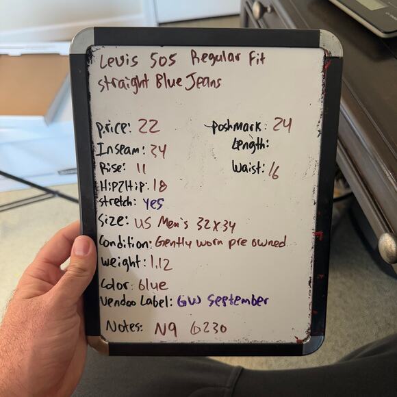 Levi's 505 Regular Fit Straight Blue Jeans US Men's 32 - Picture 8 of 8